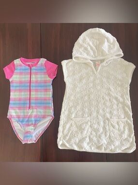 Little Girls Size 5 Swimsuit & Swimcover